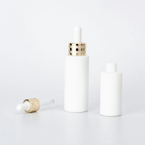 Opaque Wite Luxury Glass Serum Bottle with Dropper