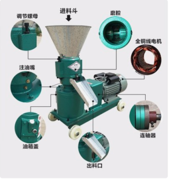 Hot Sale 600-800kg/h Flat Die Alfalfa Grass Diesel Engine Wood Pellet Making Machine