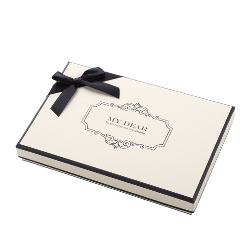 Groothandel luxe witte geschenkpapier doos met deksel aangepaste sieraden verpakkingsdoos: