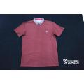 Mens Polo With Check Fabric Collar Short Sleeve