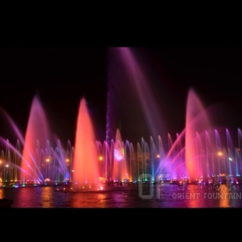 Sea floating corlorful dancing fountain