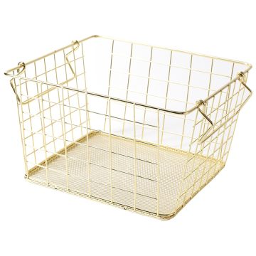 European Simple Golden Storage Basket with Metal Material