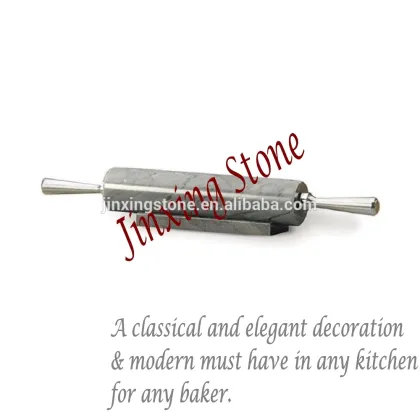 Marble Rolling Pin with S/S Handles & Marble Cradle Base