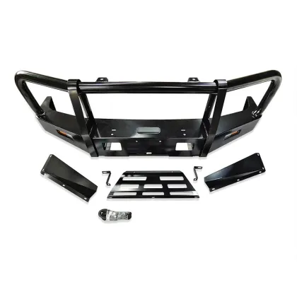 Bolt-On Black Powder Coat Steel Bull Bar For toyota LC76