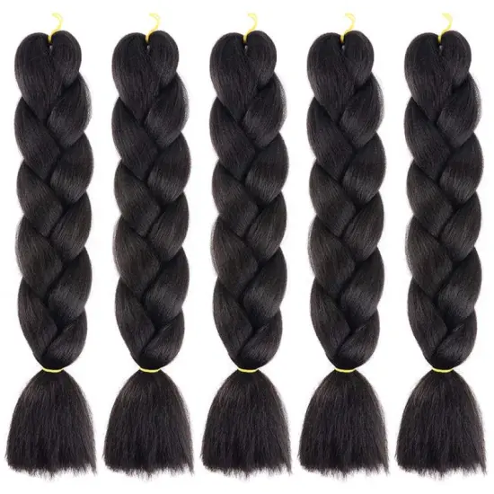 Wholesale 24 Inch Hot Water Setting Jumbo Yaki Hair Pre stretched Braiding Hair Twisted Ombre Crochet Jumbo Braid Synthetic Hair