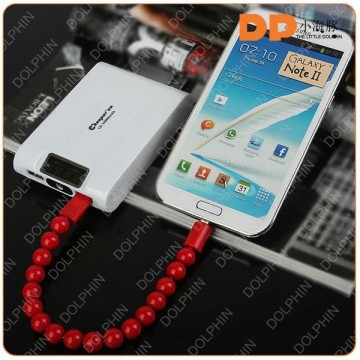 Fashion USB Beads Bracelet Charger Portable Ring Mini Wrist Cable Bracelet Data Cable