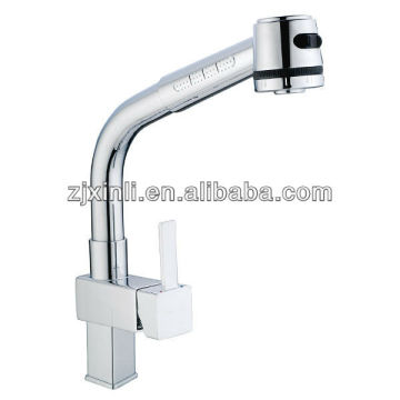 High Quality Brass Pull Out Square Mixer, Polish and Chrome Finish, Square Series Mixer