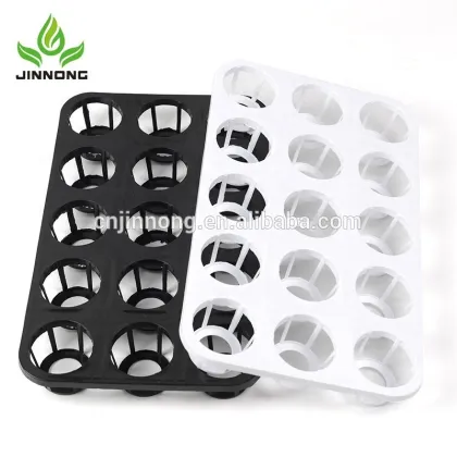 Wholesale 15 Hole White and Black Round Flower Pot Trays for Seedling Orchids