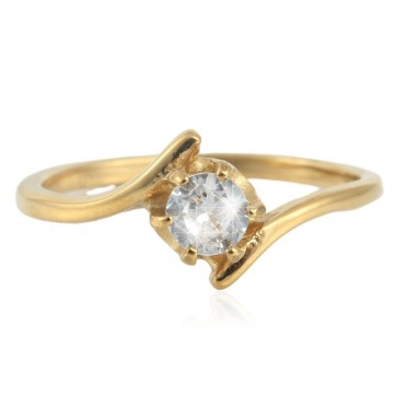 Yiwu Aceon Stainless Swirl Top Prong Set Zircon Ring for Women -Bridal Wedding Classic Popular Choice