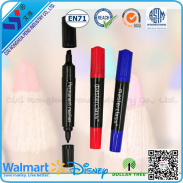 2015 best sale high quality non-toxic white dry erase marker pen with two head