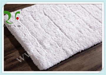 5 star standard 100% cotton white grid hotel bath mat