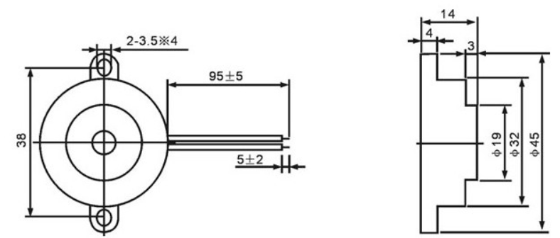 32x15mm Piezeelectric Buzzer 3-28V Constant Beep 