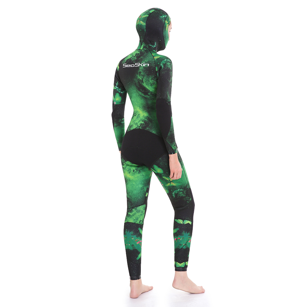 Ladies Seaskin Dua keping Camo Neoprene Spearfishing Wetsuits