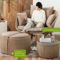 Rattan Furniture Outdoor Bolcony Rattan Sof Sofá Cadeira