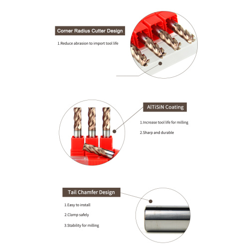 4 Flutes End Mills Round Ball Cutter