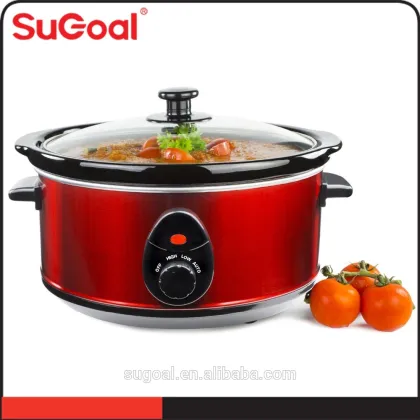 Red Housing Electric Ceramic Stew Pot Slow Cooker For Baby Cooking