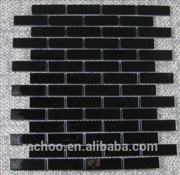 black brushed metal mosaic tile