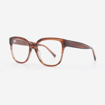 Bevelling Square Cat-eye Acetate Unisex Optical Frames