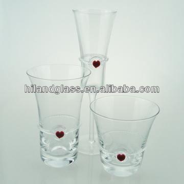 Hot sale decorated drinking glass