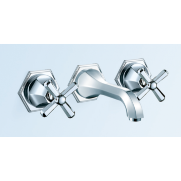 Dinding Dinding Basin Faucet Cross Handles ○