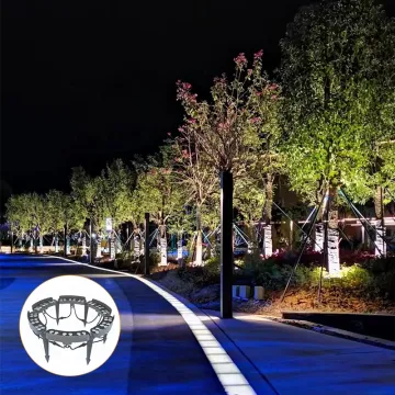Hoop Coconut Palm Hug Tree Lamps - DMX512 RGB Corrugated Ring Hoop Lights for Garden Decor