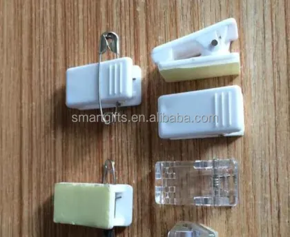 Plastic Safety Pin Badge Clips with Adhesive Tape - Name Badge Accessories