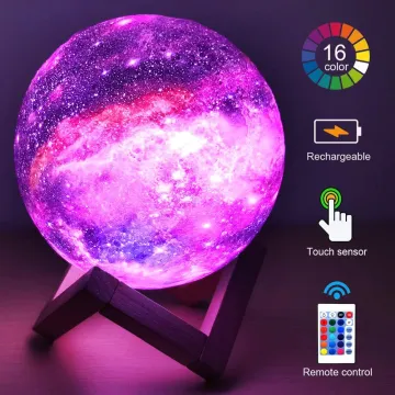 16 Color Change 3D Print LED Moon Night Light with Humidifier for Kids