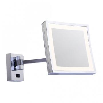 Square makeup mirror with lights