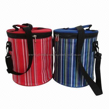 Cooler Bag in Cylindrical Shape, Customized Logo Printings are Accepted