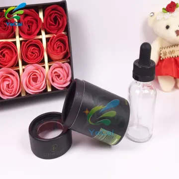 Free sample custom e-juice bottle packaging tube, round paper box with design shape