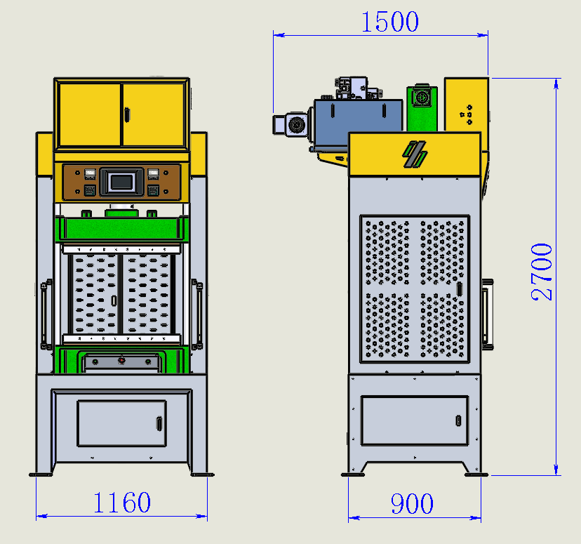 Servo oil pressure wet press shaping machine(front&side)
