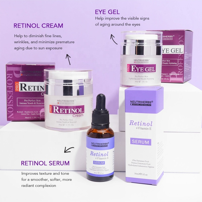 Customized Logo 3 in 1 Anti-Aging Serum Retinol Skin Care Face Set