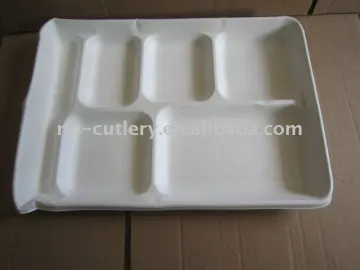 eco-friendly 6 compartments food tray