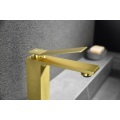 Luxury new design square solid copper wash basin mixer gold bathroom faucet