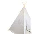 Gray Teepee For Kids Stars With Pillows