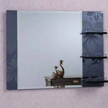 Decor Columbus Frameless Wall Mirror With Glass Shelve