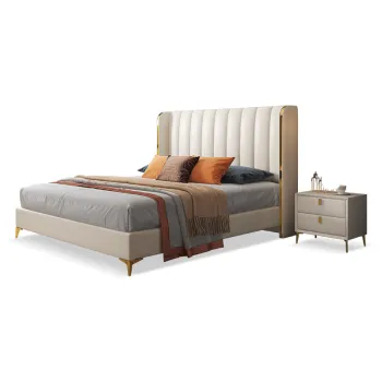 Hot Sale Factory Price Italian Modern Lift Storage Leather Bed Furniture
