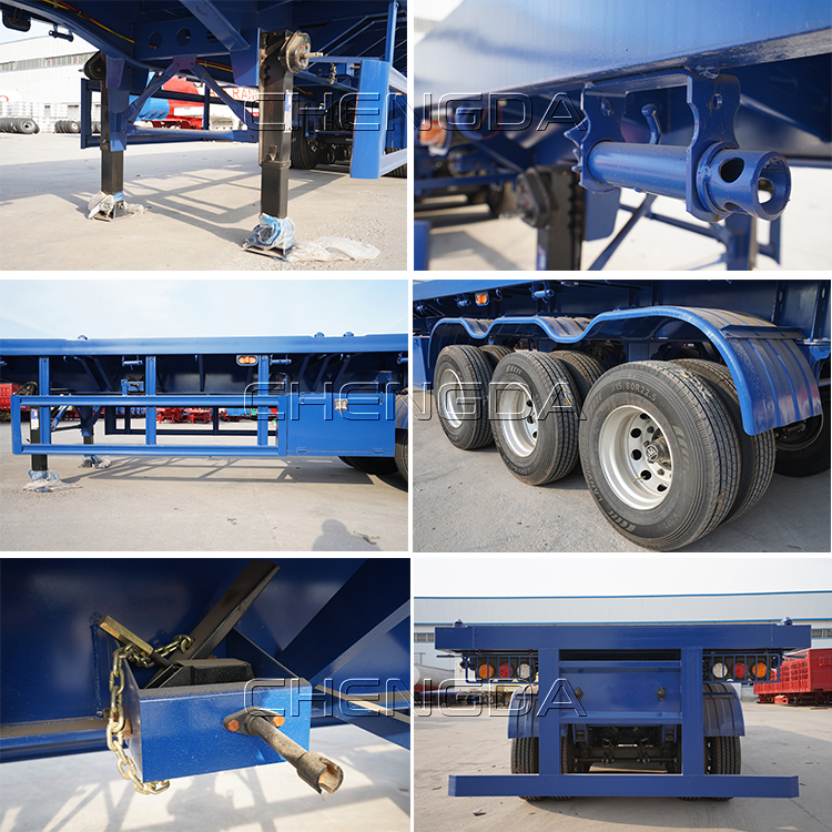 Details Of Flatbed Container Semi Trailer