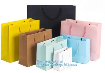 Flat Bottom Die Cut Handle Colored Kraft Paper Gift Shopping Bag, gift shopping paper bags