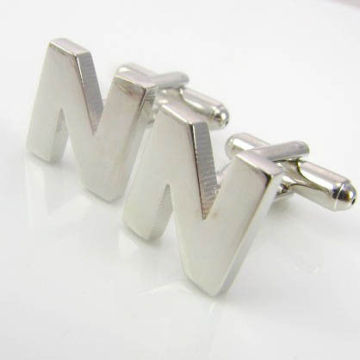 Jewel Letter "n" Metal Cufflinks And Tie Clips , Brass Material For Souvenirs And Apparel Accessories