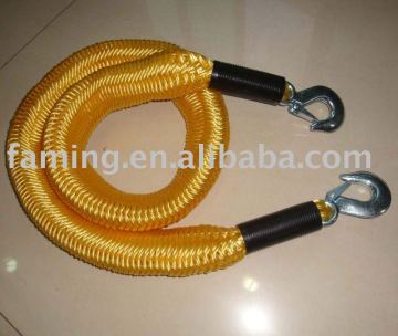 20mmx15ft Nylon elastic tow rope with heat treated snap hook