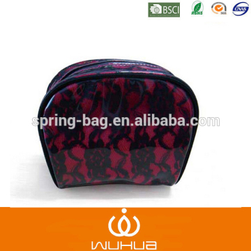 PVC and Rose Mesh Hot Sale Cosmetic Bag For Lady