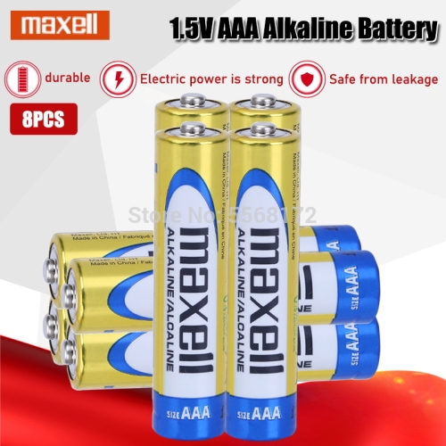 8PCS Original maxell 1.5V AAA Alkaline Battery LR03 For Electric toothbrush Toy Flashlight Mouse clock Dry Primary Battery