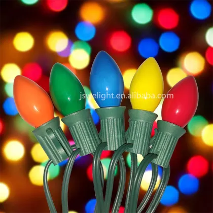 C7 Colored Incandescent Bulbs for Christmas Lights
