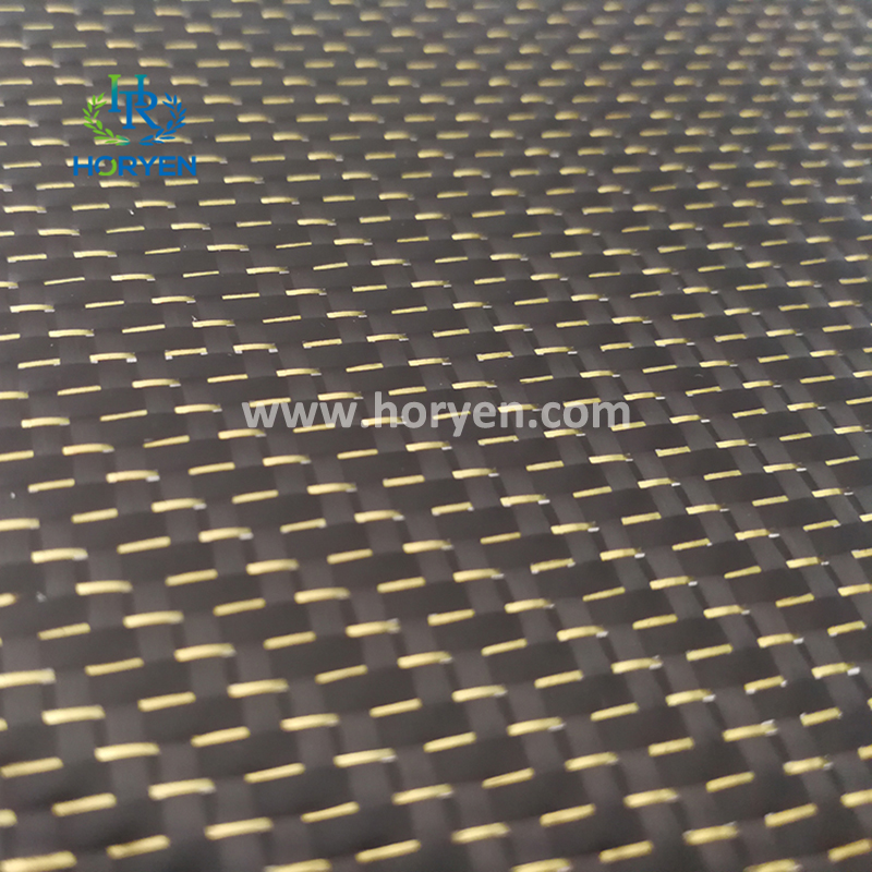 Gold red blue custom leather carbon fibre fabric