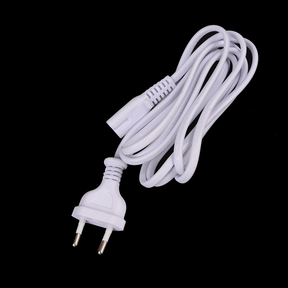 NEW 2-Prong Power cord White 1.5M EU European Port AC Power Cord Cable Slim Power Cable for most printer&laptop adapters