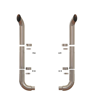 30 Degree Turn Out 30 Top Exhaust Kit for Peterbilt 359 379 389 - Stainless Steel 8 x 153 Inch