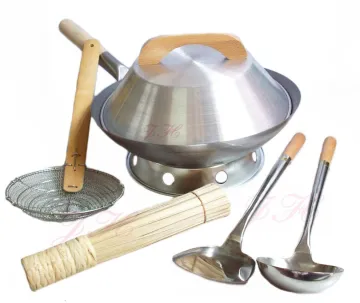 Carbon Steel Chinese Wok Pan Cooking Set - Essential Kitchen Tool