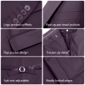 WYWK Men's 3-Piece Suit Banquet Prom Wedding Set-Purple-XS