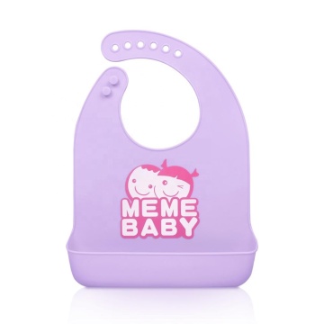 Simple Shape Customized Brand Logo Plain Silicone Baby Bib
